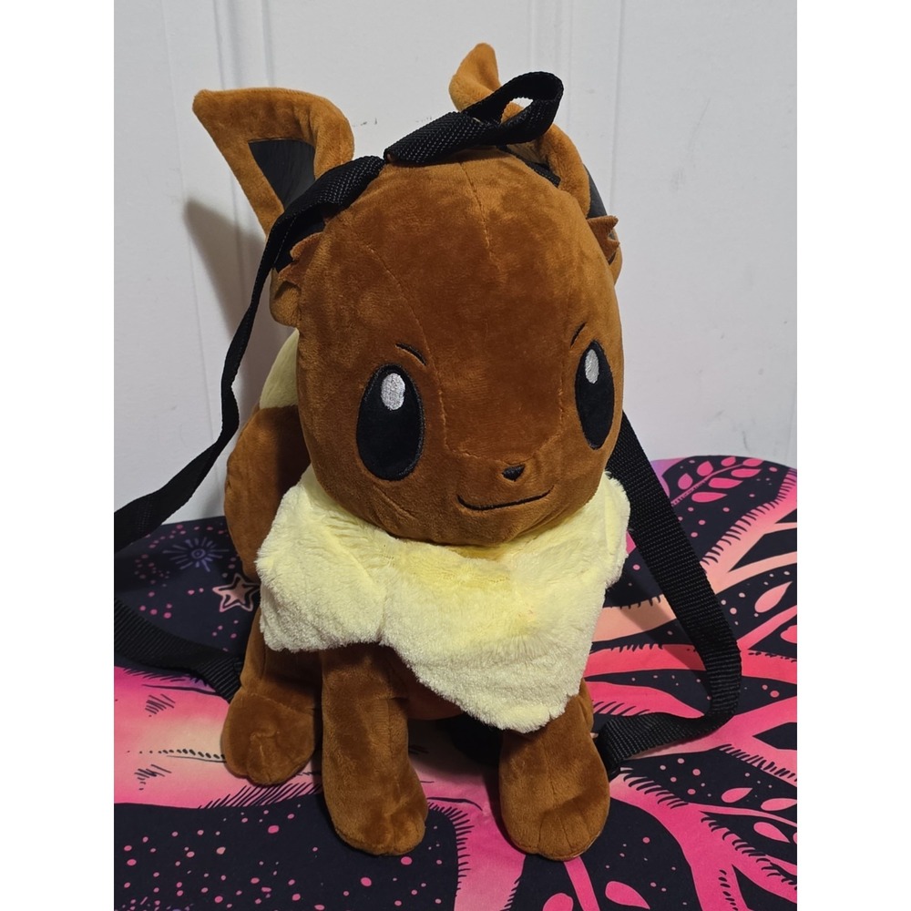 Pokemon Eevee Soft Plush Backpack 13" Adjustable Straps Gotta Catch'em All